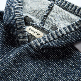 material shot of the collar on The Headland Pullover Sweater in Marled Navy, Knits by Taylor Stitch