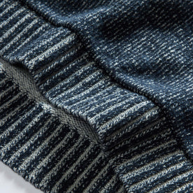 material shot of the bottom hem on The Headland Pullover Sweater in Marled Navy, Knits by Taylor Stitch