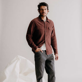 The Ledge Shirt in Burgundy Linen Tweed - featured image