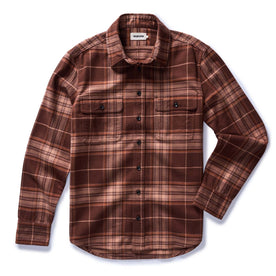 flatlay of The Ledge Shirt in Chestnut Plaid, Wovens by Taylor Stitch