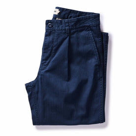 The Matlow Pant in Dark Navy Herringbone - featured image