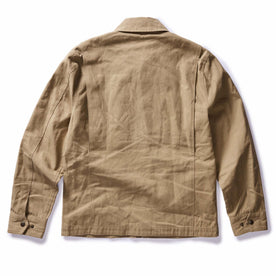 flatlay of the back of The Pathfinder Jacket in Khaki Dry Wax, Outerwear by Taylor Stitch