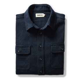 The Ledge Shirt in Dark Navy Linen Tweed - featured image