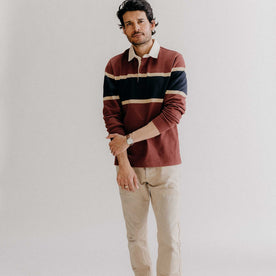 The Rugby Shirt in Dried Cherry Stripe - featured image