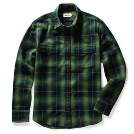 flatlay of The Yosemite Shirt in Twilight Plaid, Wovens by Taylor Stitch