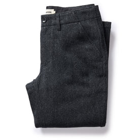 flatlay of The Carnegie Pant in Charcoal Heather Wool, Bottoms by Taylor Stitch