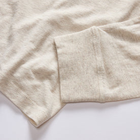 material shot of the ribbed cuffs on The Cotton Hemp Long Sleeve Tee in Heathered Oat, Knits by Taylor Stitch