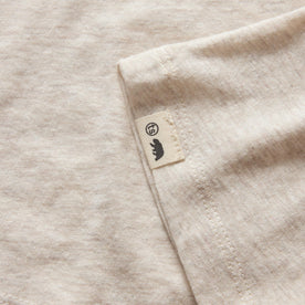 material shot of the hem on The Cotton Hemp Tee in Heathered Oat, Knits by Taylor Stitch