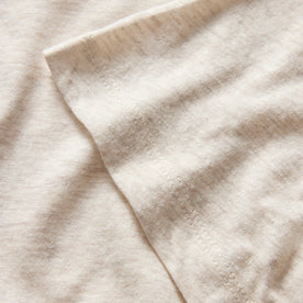 material shot of the sleeve on The Cotton Hemp Tee in Heathered Oat, Knits by Taylor Stitch