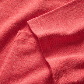 material shot of the sleeve on The Heavy Bag Tee in Cardinal, Knits by Taylor Stitch