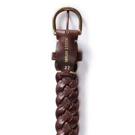 editorial image of the inside buckle on The Braided Belt in Dark Brown, Accessories by Taylor Stitch