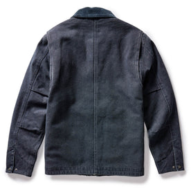 flatlay of The Workhorse Jacket in Navy Chipped Canvas, from the back, Outerwear by Taylor Stitch