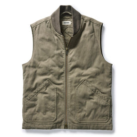 flatlay of The Workhorse Vest in Stone Boss Duck, Outerwear by Taylor Stitch