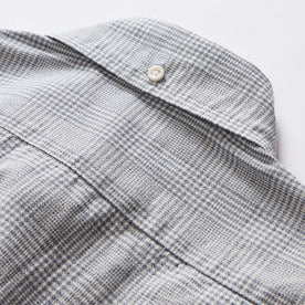 material shot of the back of the button down collar on The Jack in Ash Twist Plaid, Wovens by Taylor Stitch