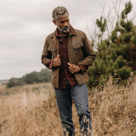 The Long Haul Jacket in Dark Khaki Waxed Canvas - featured image