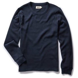 flatlay of The Organic Cotton Waffle Crew Dark Navy, Knits by Taylor Stitch