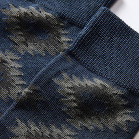 material shot of The Crew Sock in Navy Kilim, Accessories by Taylor Stitch