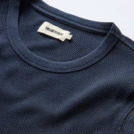 material shot of the neck opening on The Organic Cotton Waffle Crew Dark Navy, Knits by Taylor Stitch