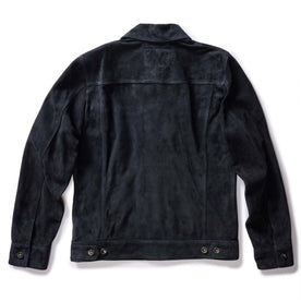 flatlay of The Ryder Jacket in Dark Navy Suede, from the back, Outerwear by Taylor Stitch