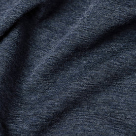 material shot of the fabric on The Merino Tee in Heather Navy, Knits by Taylor Stitch