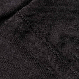 material shot of the sleeves on The Cotton Hemp Tee in Charcoal, Knits by Taylor Stitch