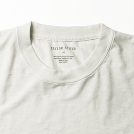 material shot of the neck opening on The Cotton Hemp Tee in Natural, Knits by Taylor Stitch