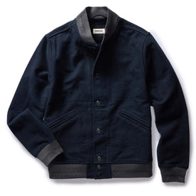 The Bomber Jacket in Dark Navy Moleskin - featured image