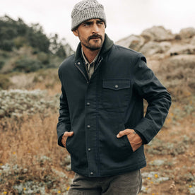 The Deck Jacket in Dark Navy Dry Wax - featured image