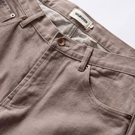 material shot of the button fly on The Democratic All Day Pant in Silt Broken Twill, Bottoms by Taylor Stitch