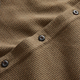 material shot of the buttons on The Point Shirt in Cypress Sashiko, Wovens by Taylor Stitch