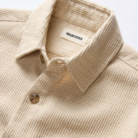 material shot of the collar on The Point Shirt in Natural Sashiko, Wovens by Taylor Stitch