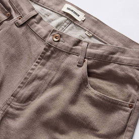 material shot of button fly on The Slim All Day Pant in Silt Broken Twill, Bottoms by Taylor Stitch