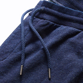 material shot of the drawcords on The Sunset Pant in Indigo Terry, Bottoms by Taylor Stitch