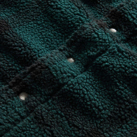 material shot of the buttons on The Timberline Jacket in Dark Spruce Plaid, Outerwear by Taylor Stitch