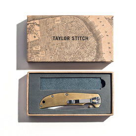 The Drop Point Knife in Brass in a box, Accessories by Taylor Stitch