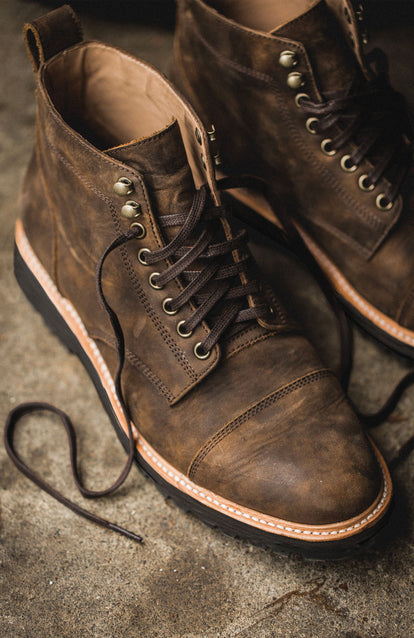 The Moto Boot in Espresso Grizzly