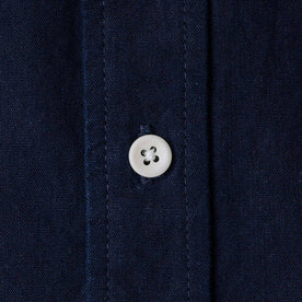 material shot of the buttons on The Jack in Indigo Oxford, Wovens by Taylor Stitch