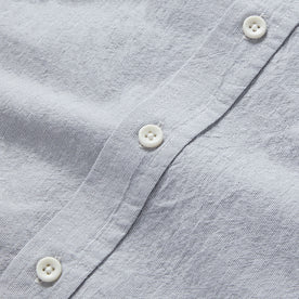 material shot of the buttons on The Jack in Storm Micro Seersucker, Wovens by Taylor Stitch