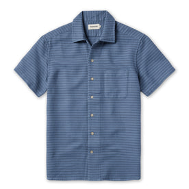 The Short Sleeve Hawthorne in Ocean Pickstitch Waffle - featured image