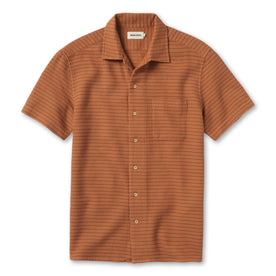 flatlay of The Short Sleeve Hawthorne in Rust Pickstitch Waffle, Wovens by Taylor Stitch