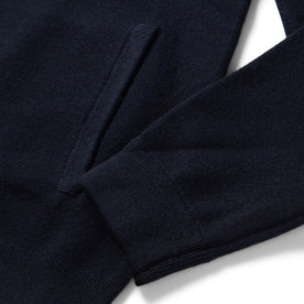 material shot of the sleeves on The Portola Bomber in Midnight Merino, Outerwear by Taylor Stitch