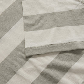 material shot of the sleeve on The Cotton Hemp Tee in Natural and Sagebrush Stripe, Knits by Taylor Stitch