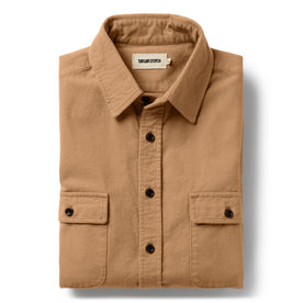 Folded flat lay of The Yosemite Shirt in Tan, Wovens by Taylor Stitch