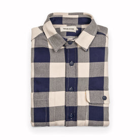 The Moto Utility Shirt in Natural & Navy Buffalo Plaid, Wovens by Taylor Stitch