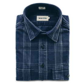 The Crater Shirt in Navy & Charcoal Plaid - featured image