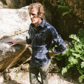 The Crater Shirt in Navy & Charcoal Plaid, Wovens by Taylor Stitch