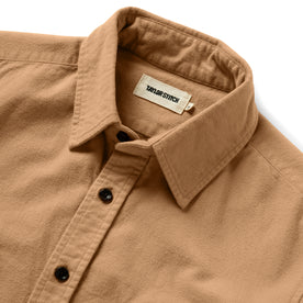 Material shot of the collar on The Yosemite Shirt in Tan, Wovens by Taylor Stitch