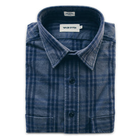 The Crater Shirt in Charcoal & Navy Plaid, Wovens by Taylor Stitch