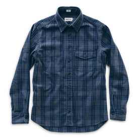 The Crater Shirt in Charcoal & Navy Plaid, Wovens by Taylor Stitch