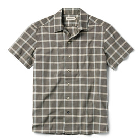 flatlay of The Short Sleeve Hawthorne in Espresso Plaid, Wovens by Taylor Stitch